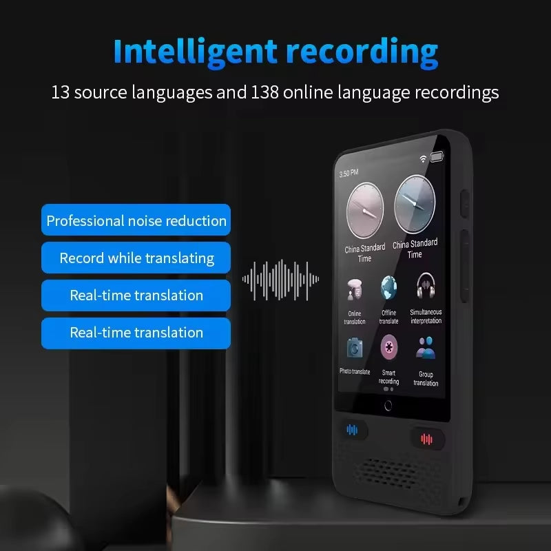 Portable S85 Translator Device Big Screen 138 Languages Voice Tradutor Intelligent Real-Time Translating Offline Translation