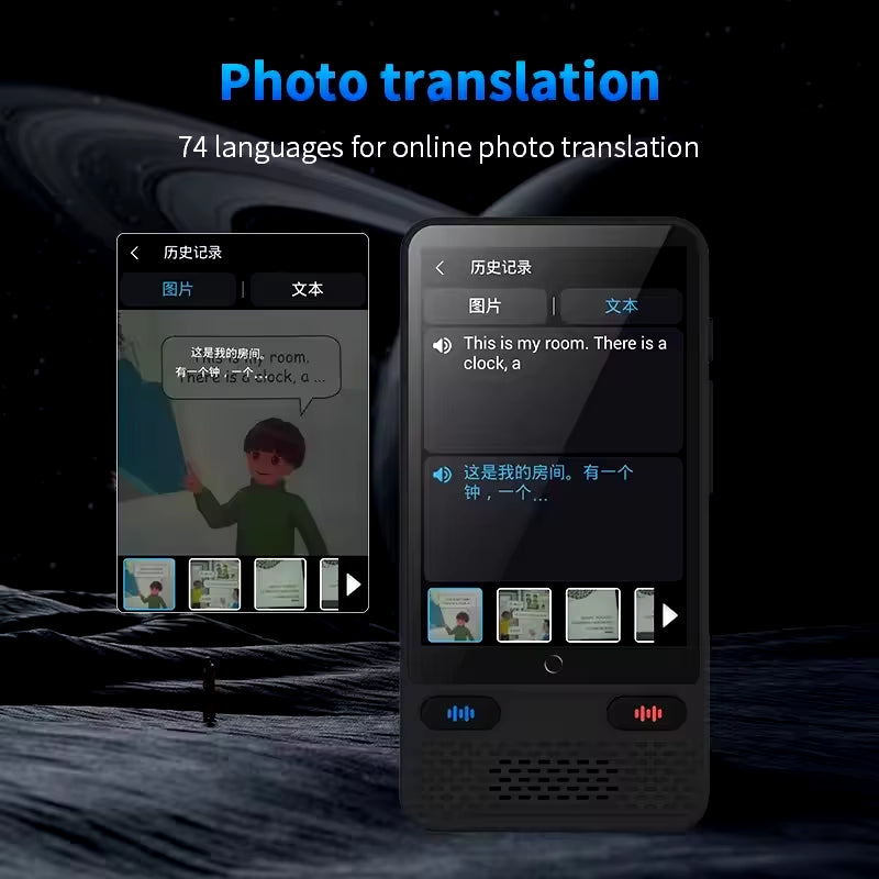 Portable S85 Translator Device Big Screen 138 Languages Voice Tradutor Intelligent Real-Time Translating Offline Translation