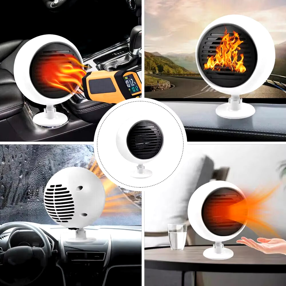 Car Heater Fan Electric Fast Heating Windshield Fog Remove Defrost Portable Electric Car Dash Fan Cigarette Lighter Plug