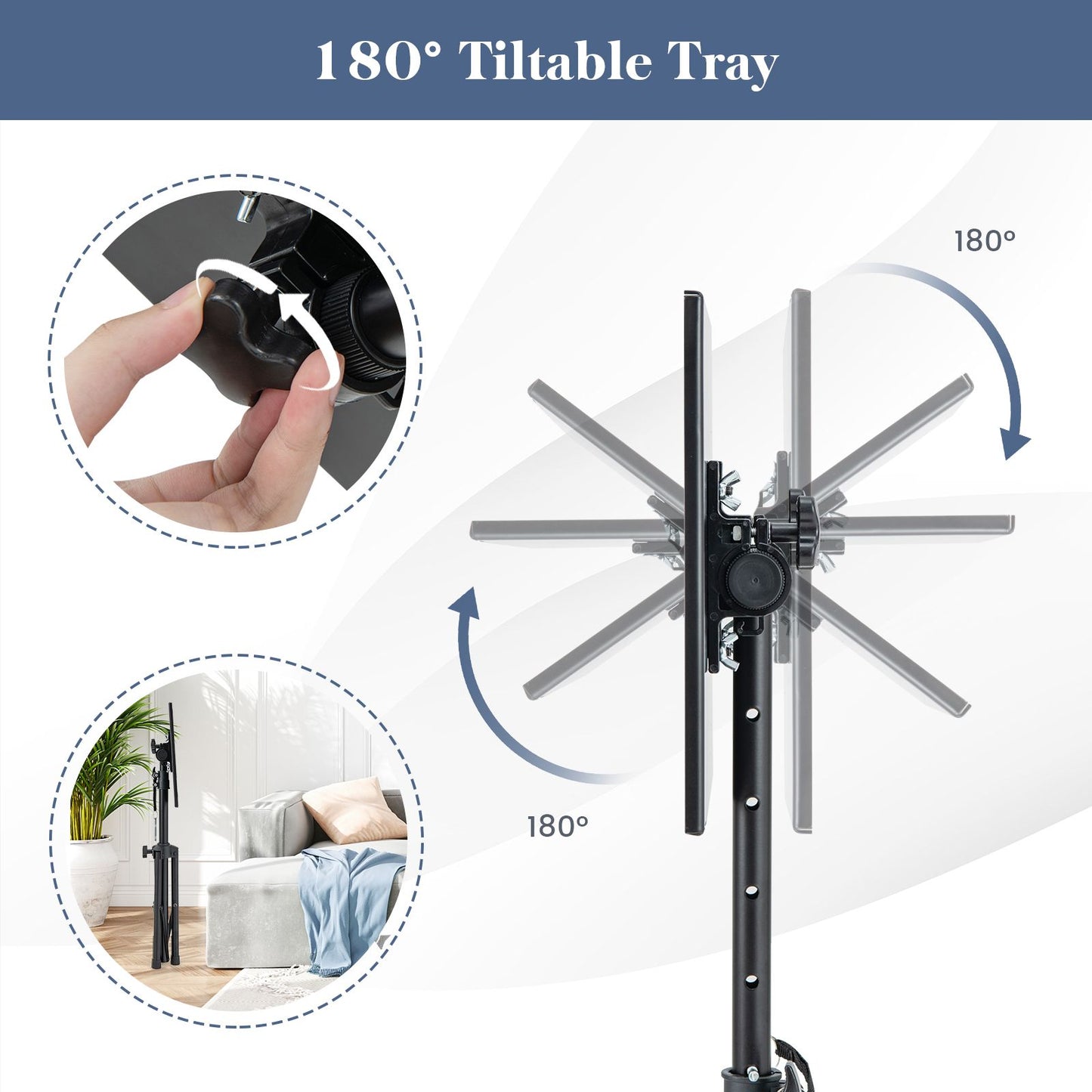 Portable Projector Stand Tripod with Adjustable Height and Tilt