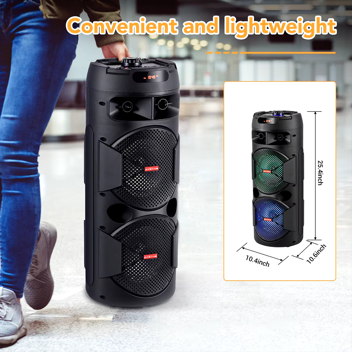 4000W LED Party Party Speaker 6.5 Inch Subwoofer Outdoor Portable FM Bluetooth Speakers with Wired Microphone Column Bass Sound