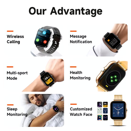 New Smartwatch 1.44-Inch Color Screen Full Touch Custom Dial Smartwatch Bluetooth Talking Fashion Smartwatch Men'S and Women'S