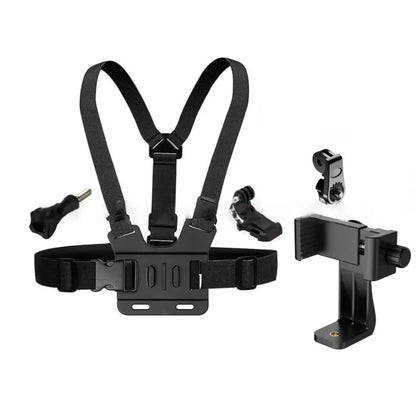 1 PC Adjustable Phone Clip Holder with Chest Strap Fixation Bracket for Sport Camera Mobile Phone Camera Black Holder Accessory