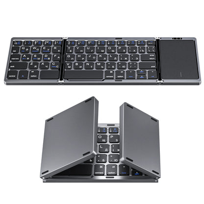 Foldable Keyboard Russian with Touchpad Portable Mini Bluetooth Wireless Folding Keyboard for Mac Ios Android Windows PC Tablet