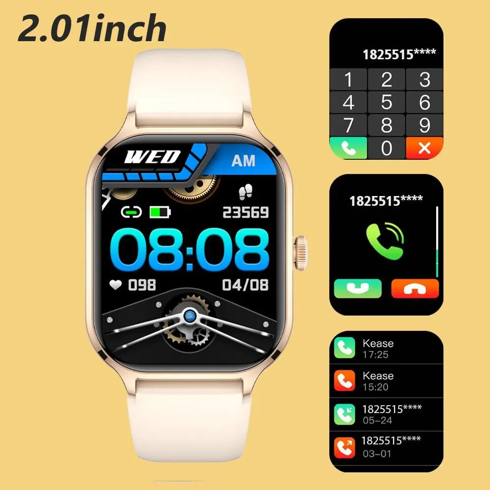 New 1.91" Women Smartwatch Bluetooth Call Heart Rate Blood Oxygen Tracker Sport Smart Watch Women Men for IOS Androird